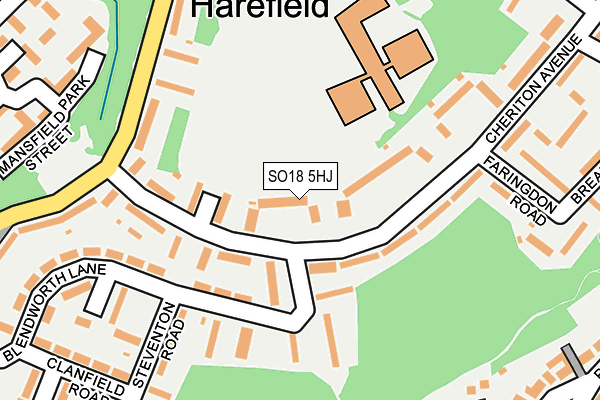 SO18 5HJ map - OS OpenMap – Local (Ordnance Survey)