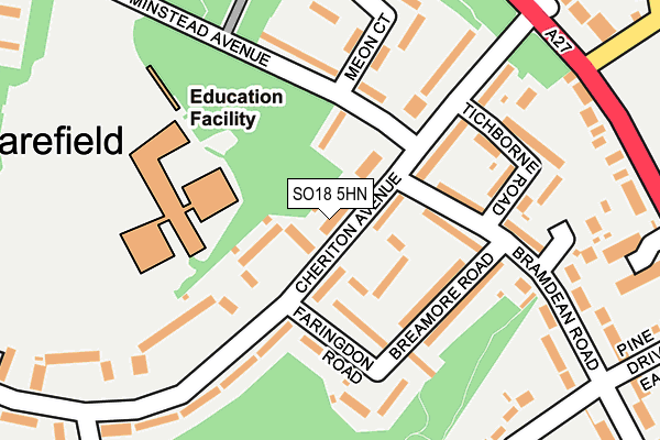 SO18 5HN map - OS OpenMap – Local (Ordnance Survey)