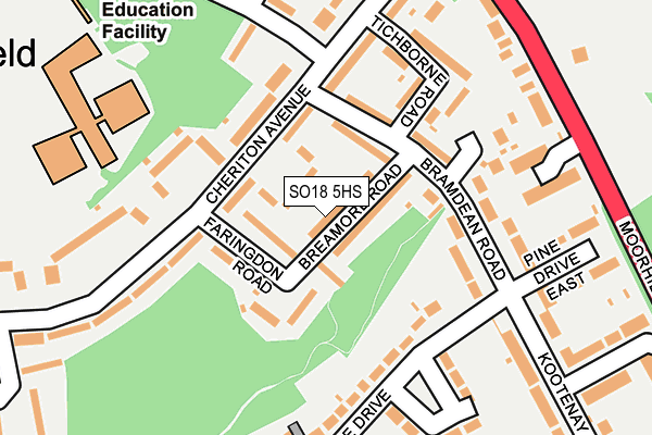 SO18 5HS map - OS OpenMap – Local (Ordnance Survey)