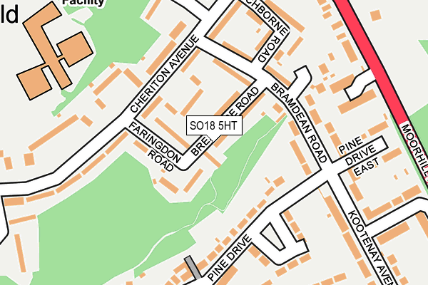 SO18 5HT map - OS OpenMap – Local (Ordnance Survey)