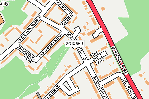 SO18 5HU map - OS OpenMap – Local (Ordnance Survey)