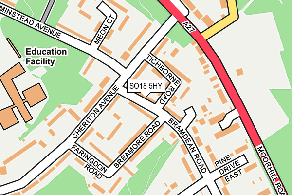 SO18 5HY map - OS OpenMap – Local (Ordnance Survey)