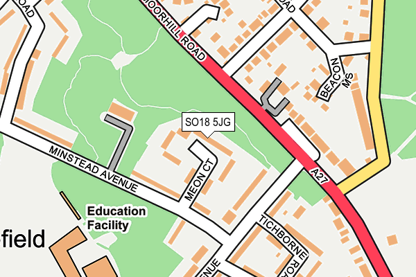 SO18 5JG map - OS OpenMap – Local (Ordnance Survey)