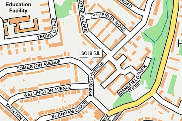 SO18 5JL map - OS OpenMap – Local (Ordnance Survey)