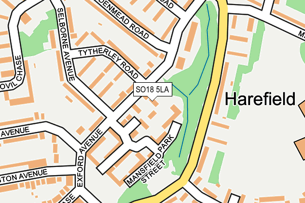 SO18 5LA map - OS OpenMap – Local (Ordnance Survey)