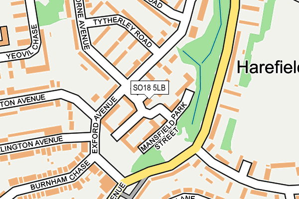 SO18 5LB map - OS OpenMap – Local (Ordnance Survey)