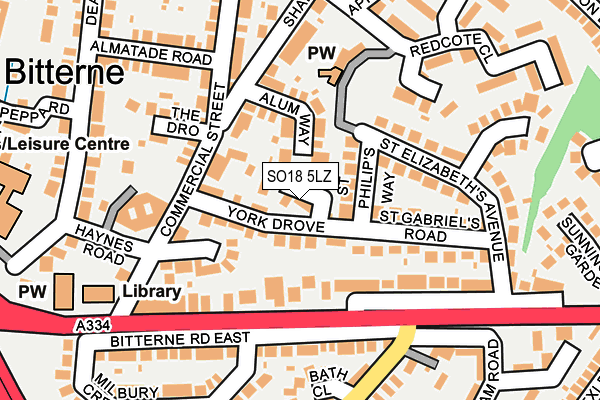 SO18 5LZ map - OS OpenMap – Local (Ordnance Survey)