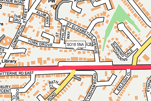 SO18 5NA map - OS OpenMap – Local (Ordnance Survey)