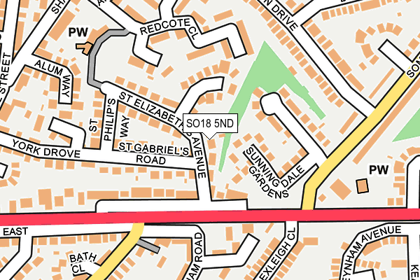 SO18 5ND map - OS OpenMap – Local (Ordnance Survey)