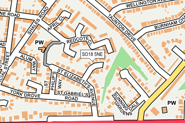 SO18 5NE map - OS OpenMap – Local (Ordnance Survey)