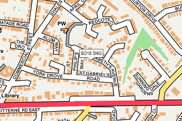 SO18 5NG map - OS OpenMap – Local (Ordnance Survey)