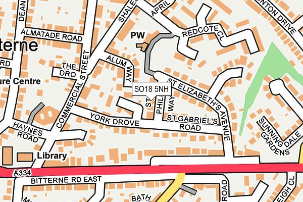 SO18 5NH map - OS OpenMap – Local (Ordnance Survey)