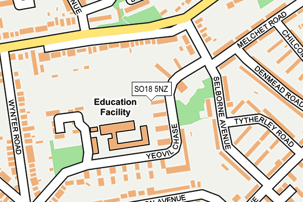 SO18 5NZ map - OS OpenMap – Local (Ordnance Survey)