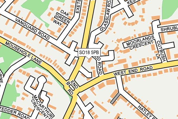 SO18 5PB map - OS OpenMap – Local (Ordnance Survey)