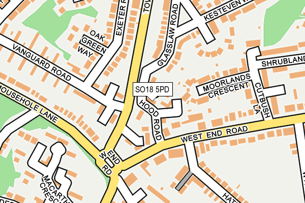SO18 5PD map - OS OpenMap – Local (Ordnance Survey)