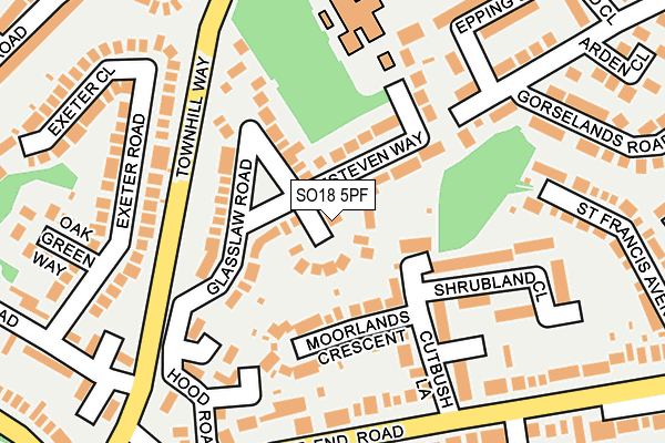 SO18 5PF map - OS OpenMap – Local (Ordnance Survey)