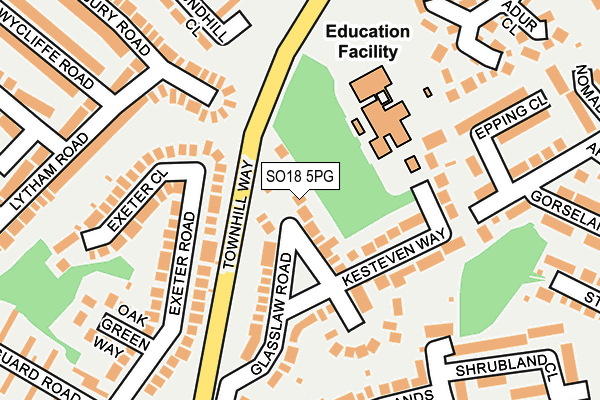 SO18 5PG map - OS OpenMap – Local (Ordnance Survey)