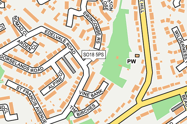 SO18 5PS map - OS OpenMap – Local (Ordnance Survey)