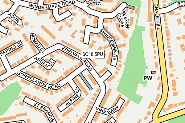 SO18 5PU map - OS OpenMap – Local (Ordnance Survey)