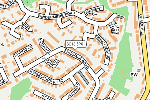 SO18 5PX map - OS OpenMap – Local (Ordnance Survey)