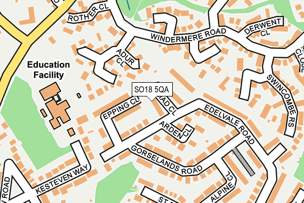 SO18 5QA map - OS OpenMap – Local (Ordnance Survey)