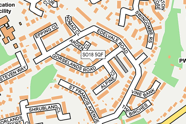 SO18 5QF map - OS OpenMap – Local (Ordnance Survey)