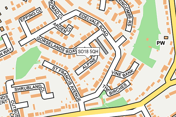 SO18 5QH map - OS OpenMap – Local (Ordnance Survey)