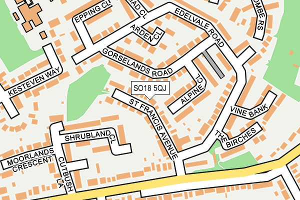 SO18 5QJ map - OS OpenMap – Local (Ordnance Survey)