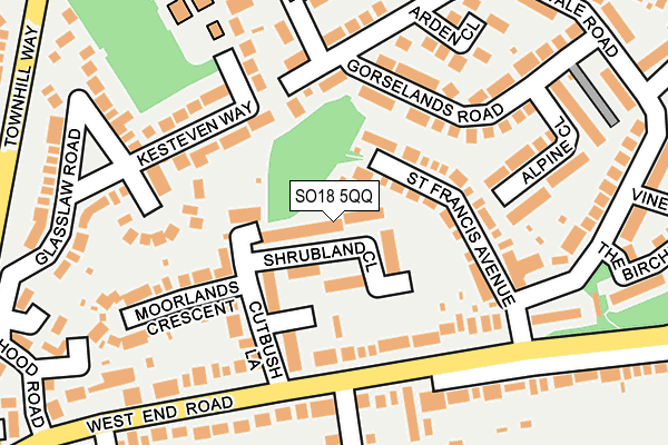 SO18 5QQ map - OS OpenMap – Local (Ordnance Survey)