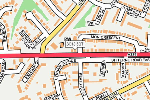 SO18 5QT map - OS OpenMap – Local (Ordnance Survey)