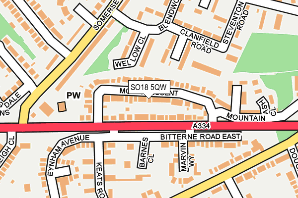 SO18 5QW map - OS OpenMap – Local (Ordnance Survey)