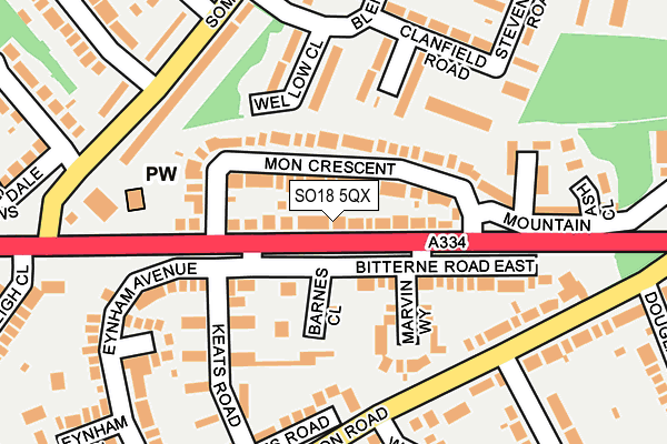 SO18 5QX map - OS OpenMap – Local (Ordnance Survey)