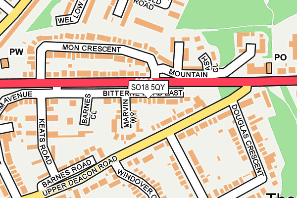 SO18 5QY map - OS OpenMap – Local (Ordnance Survey)