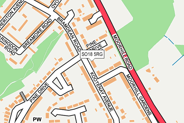 SO18 5RG map - OS OpenMap – Local (Ordnance Survey)