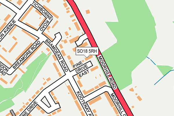 SO18 5RH map - OS OpenMap – Local (Ordnance Survey)