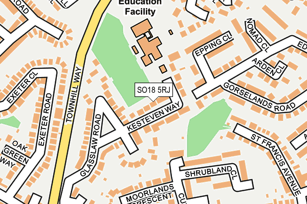 SO18 5RJ map - OS OpenMap – Local (Ordnance Survey)