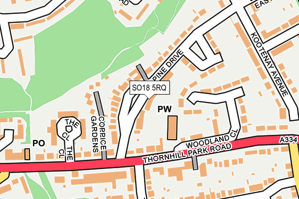 SO18 5RQ map - OS OpenMap – Local (Ordnance Survey)