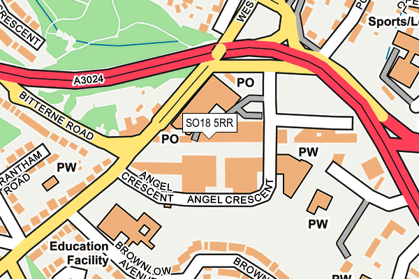 SO18 5RR map - OS OpenMap – Local (Ordnance Survey)