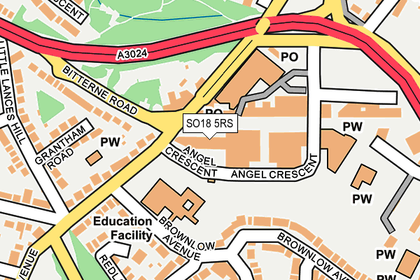 SO18 5RS map - OS OpenMap – Local (Ordnance Survey)