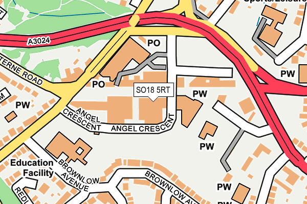 SO18 5RT map - OS OpenMap – Local (Ordnance Survey)