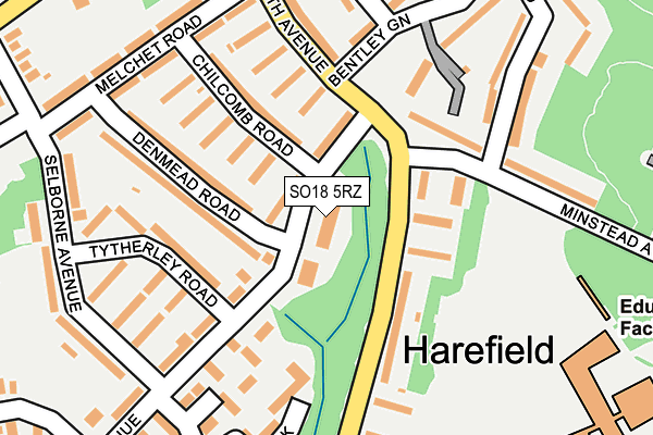 SO18 5RZ map - OS OpenMap – Local (Ordnance Survey)