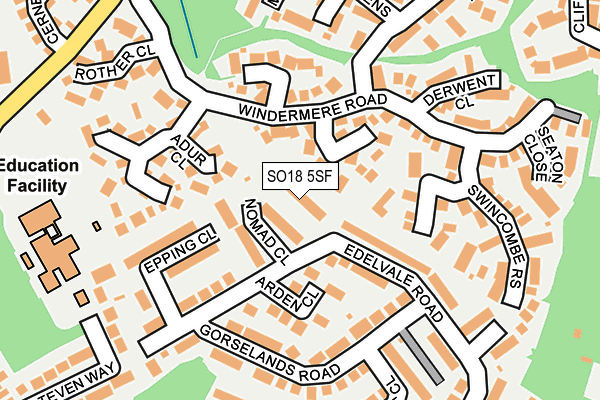 SO18 5SF map - OS OpenMap – Local (Ordnance Survey)