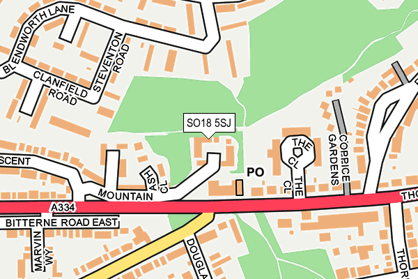SO18 5SJ map - OS OpenMap – Local (Ordnance Survey)
