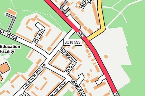 SO18 5SS map - OS OpenMap – Local (Ordnance Survey)