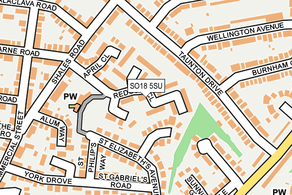 SO18 5SU map - OS OpenMap – Local (Ordnance Survey)