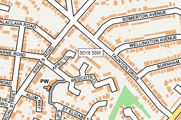 SO18 5SW map - OS OpenMap – Local (Ordnance Survey)