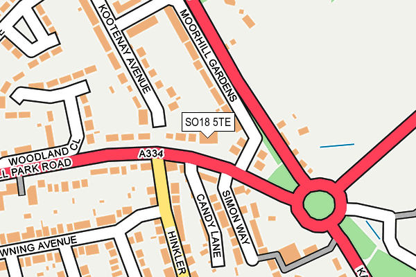 SO18 5TE map - OS OpenMap – Local (Ordnance Survey)