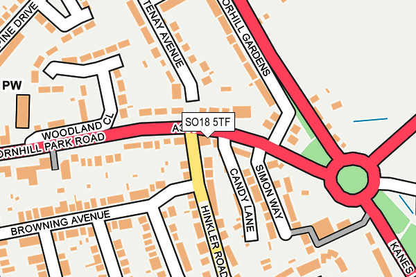 SO18 5TF map - OS OpenMap – Local (Ordnance Survey)