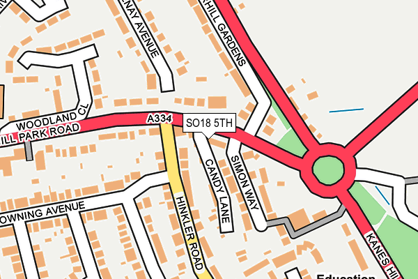 SO18 5TH map - OS OpenMap – Local (Ordnance Survey)