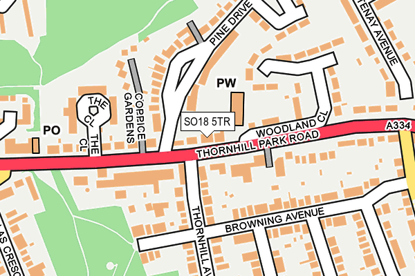 SO18 5TR map - OS OpenMap – Local (Ordnance Survey)